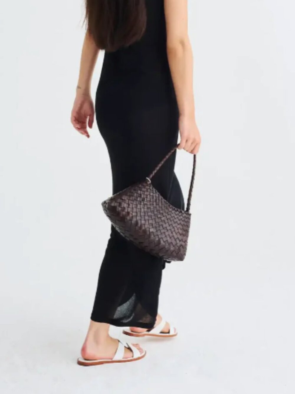 Dragon Diffusion Metallic Burgundy Woven Leather Shoulder Bag - Picture 5 of 11